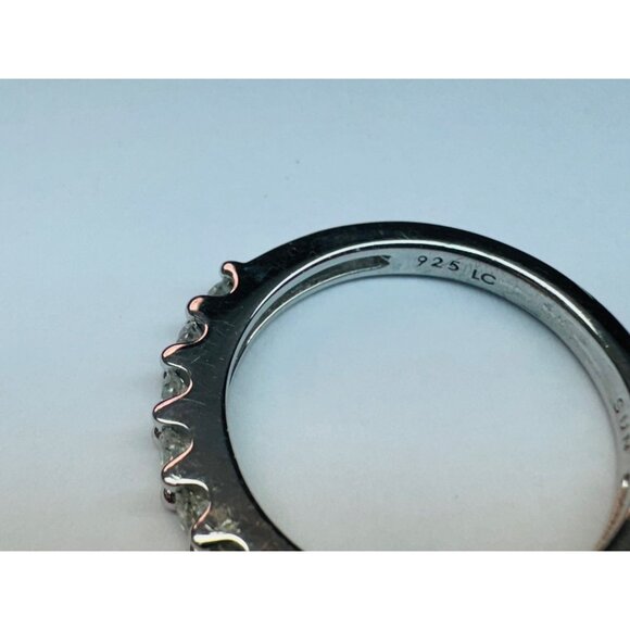 Estate SUN Designer Sterling Silver 925 9-Stone CZ Band Ring Size 6, 2.6g - Picture 10 of 12